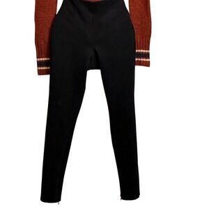 Zara Basic Collection Black Elastic Waist Zip Ankle Pants Womens XS